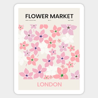 Flower Market Pink-White London Design Sticker